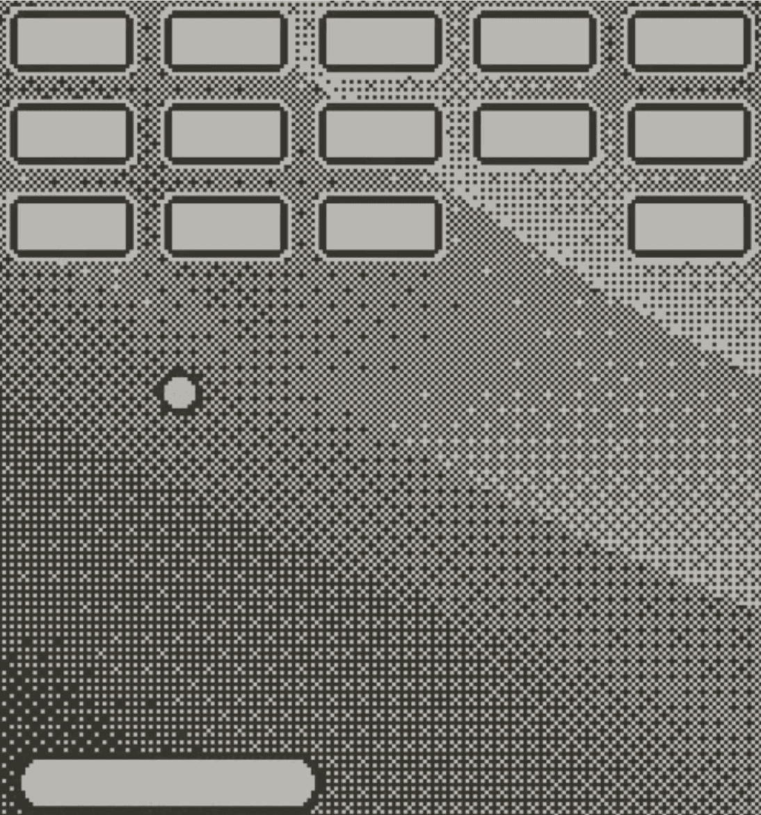 Breakout-style grayscale game