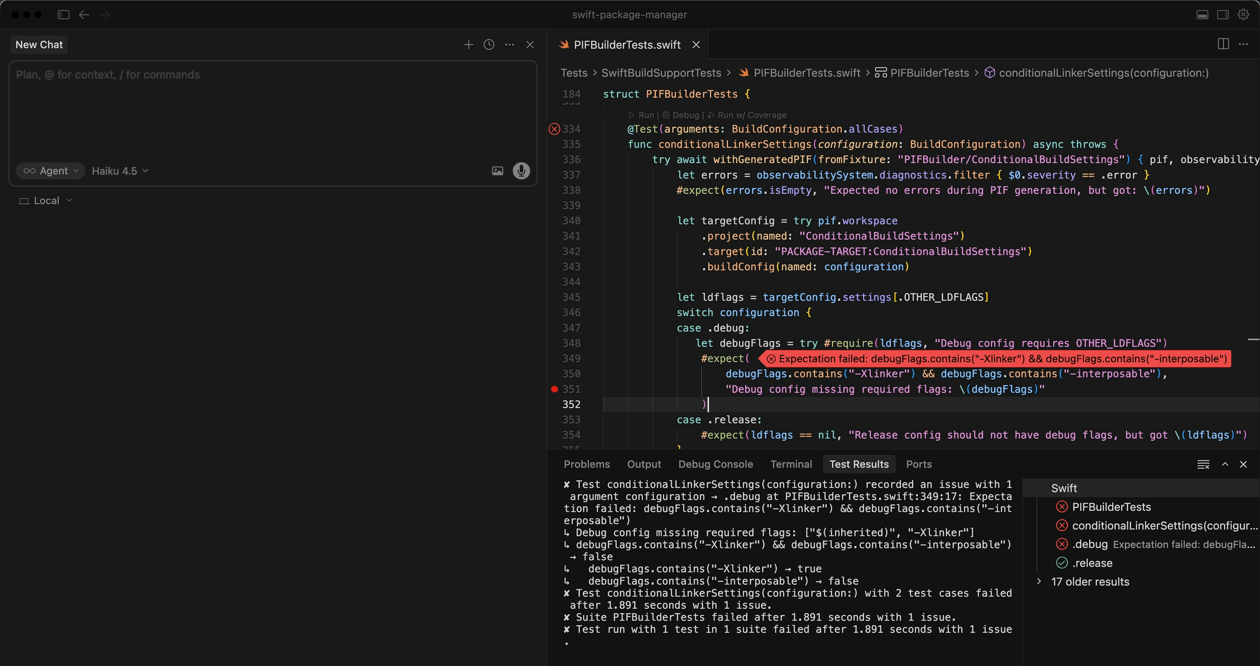 Swift in Cursor, powered by the Swift extension on Open VSX.